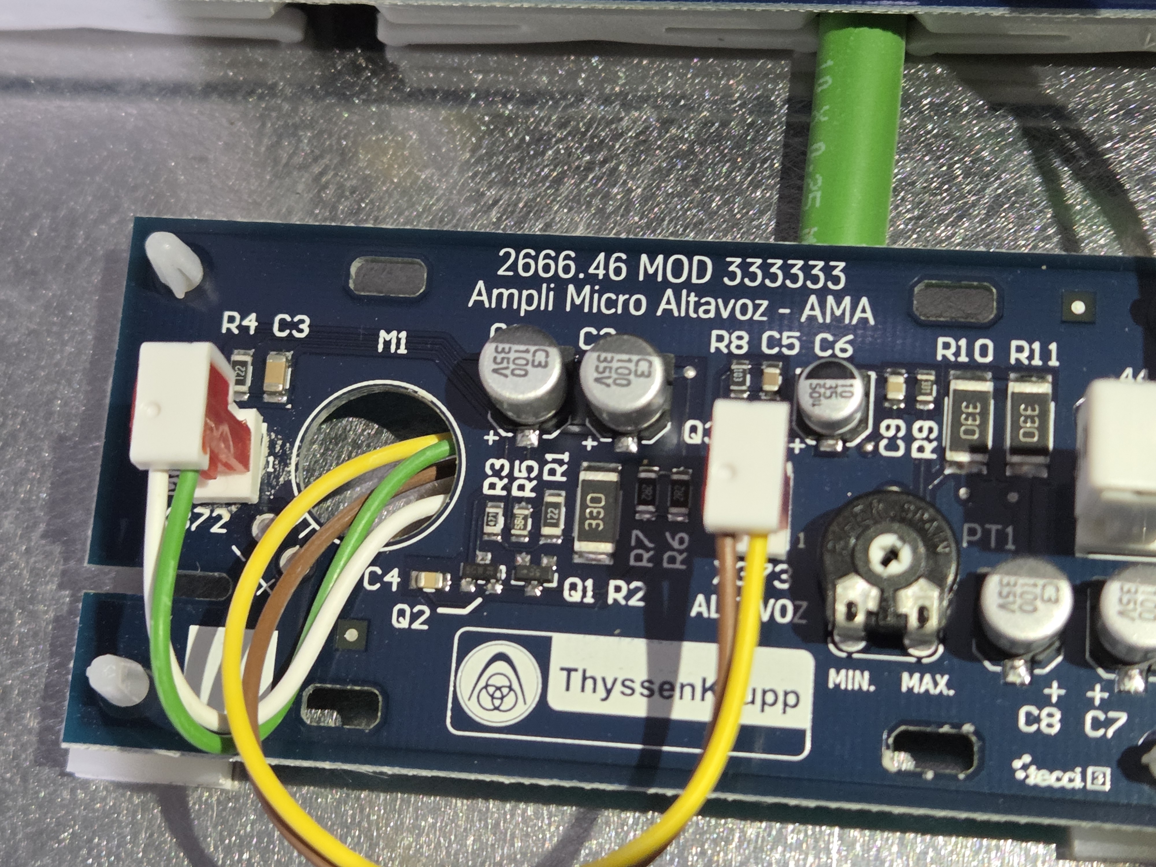 ThyssenKrupp Notrufsystem Verstärkerplatine Ampli Micro Altavoz AMA